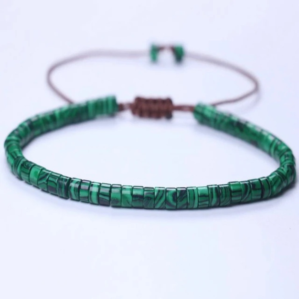 Minimalist Malachite stone bracelet